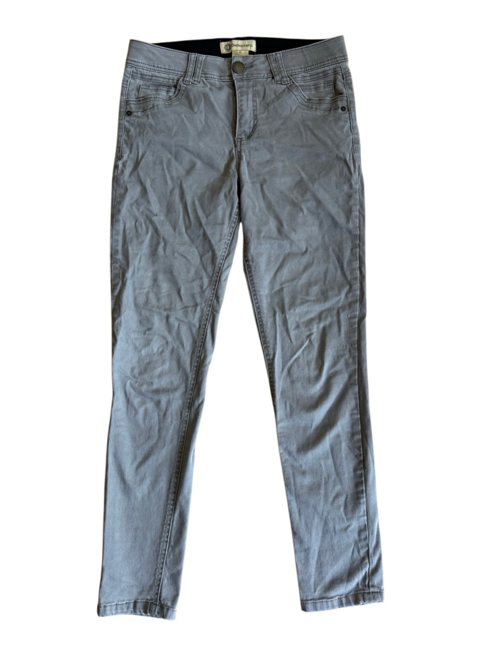 Democracy Women's Ab Technology Cotton Spandex Skinny Pants in Gray Size 6